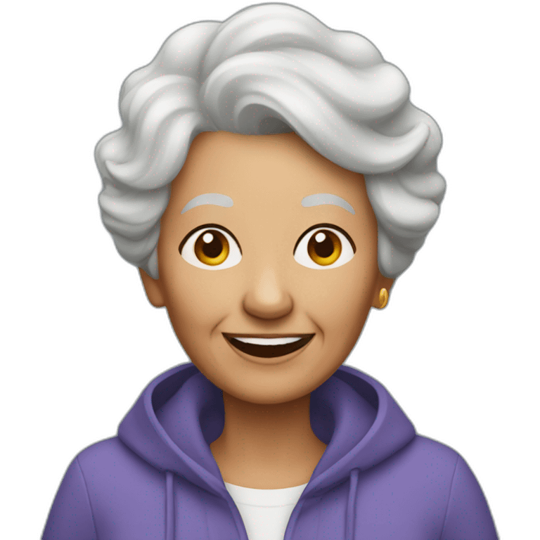 grandmother who is on a tramoling emoji