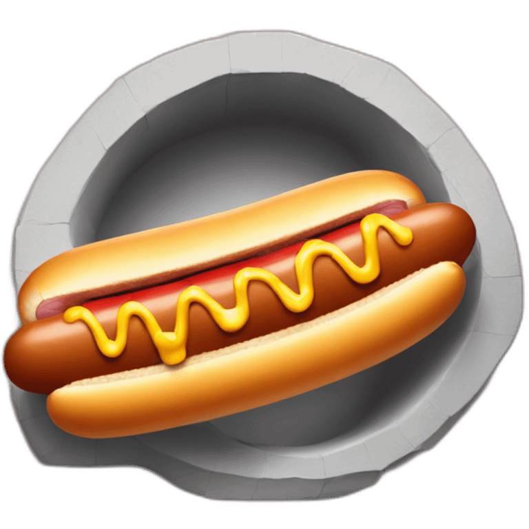 hot dog in wall hole emoji