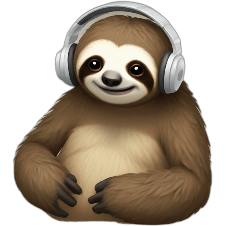 Sloth listening to a song emoji