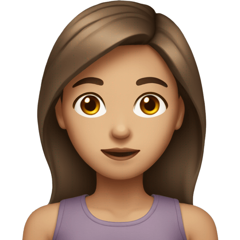 Girl with brown eyes and medium length brown hair emoji