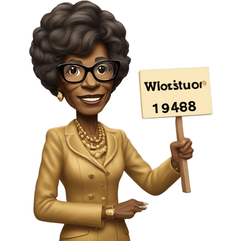 Shirley Chisholm holding a sign that says Firm 1968 emoji