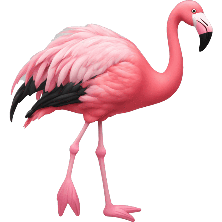 A pink flamingo with shoes emoji