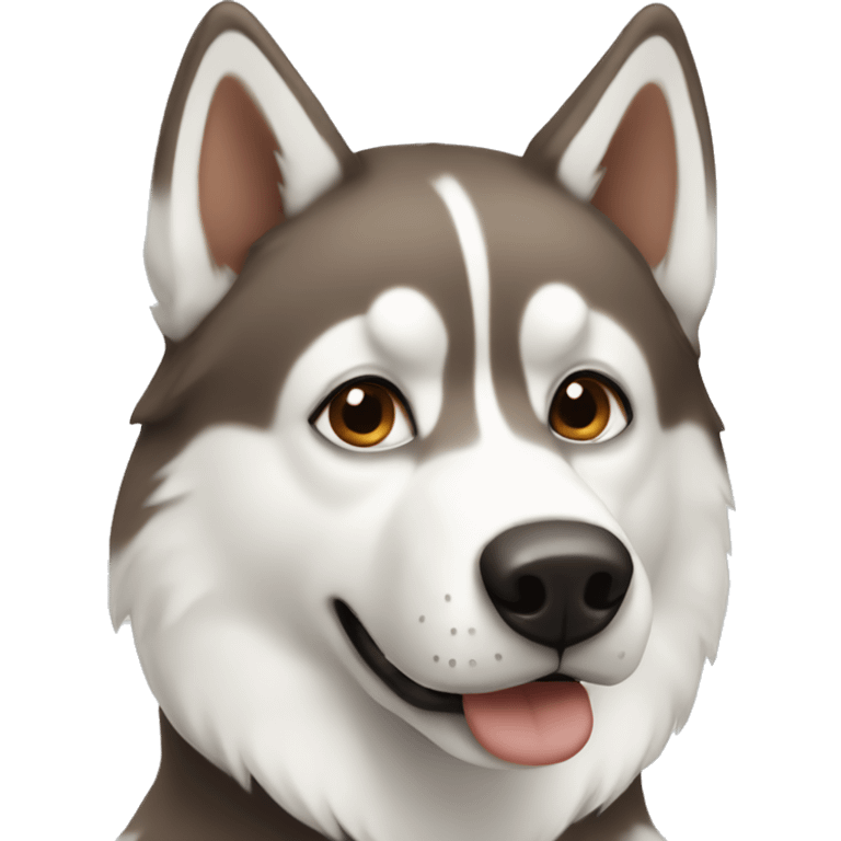 white and brown husky emoji