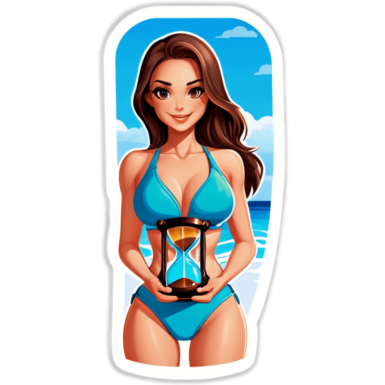 Realistic woman hourglass bikini emoji