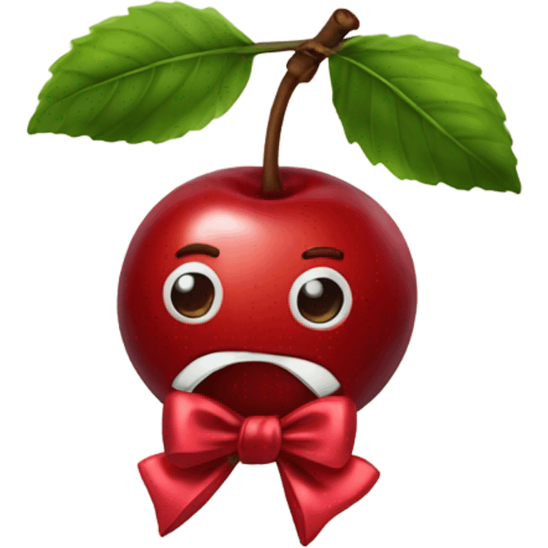 Big cherries with bow emoji