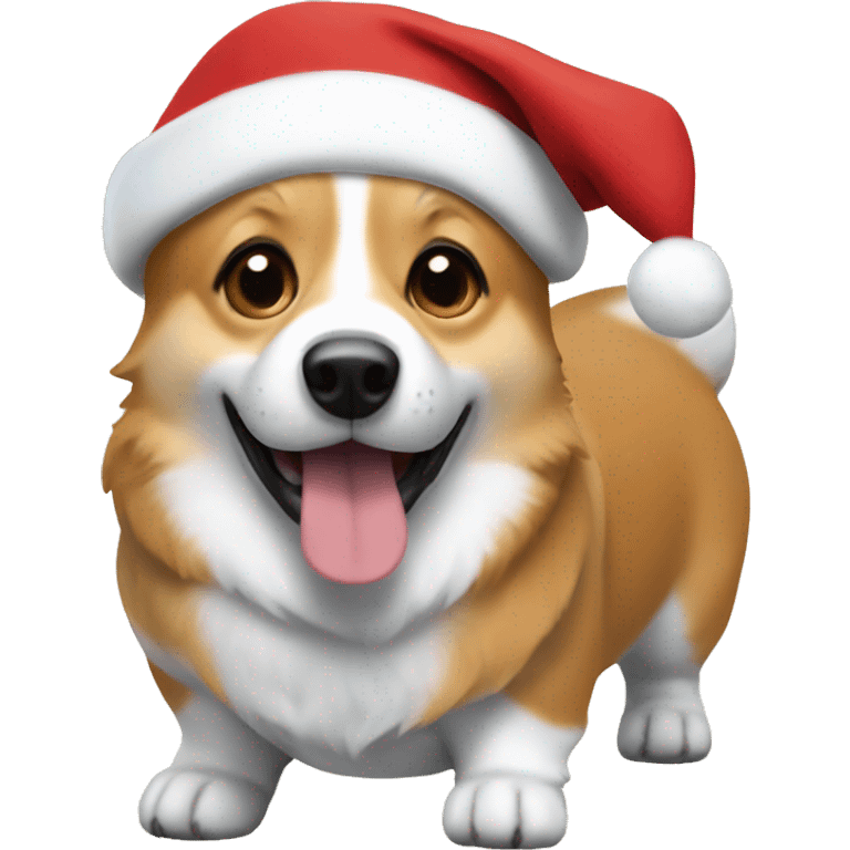 corgi with santa emoji