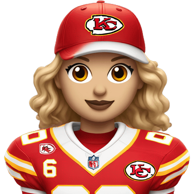 Taylor swift in chiefs Jersey emoji