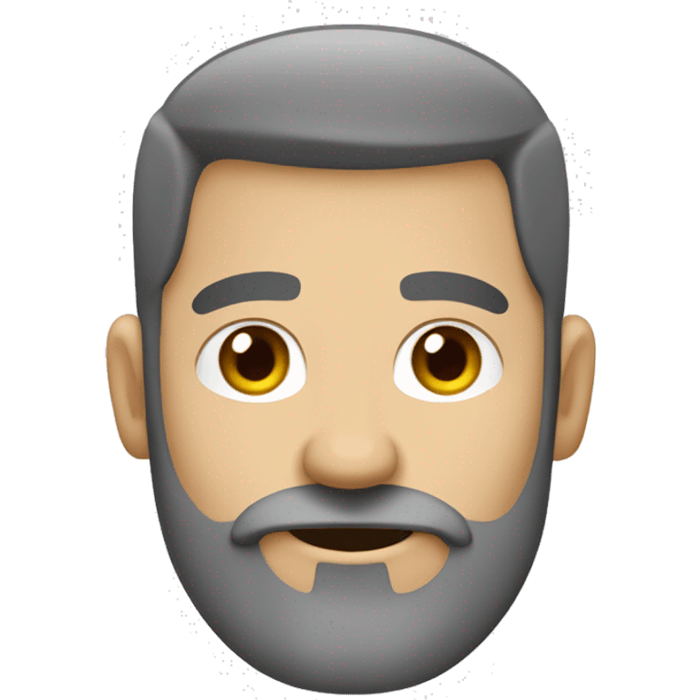 hombre blanco ccon barba corta y calvo emoji