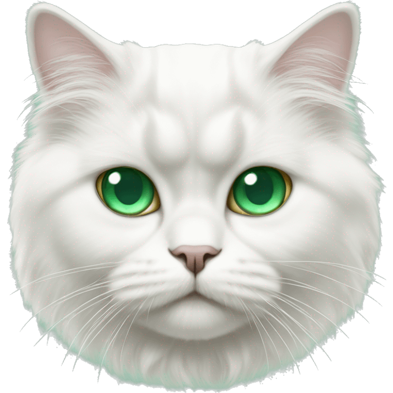 White Persian Cat, Emerald-colored eyes emoji