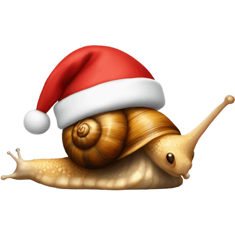 Snail with Christmas hat emoji