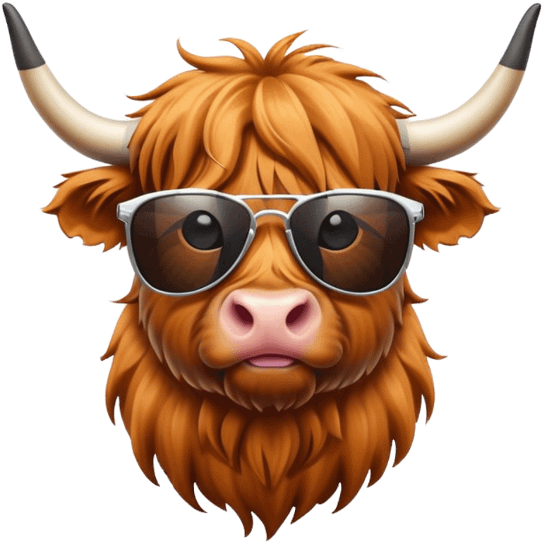 Highland cow in sunglasses  emoji