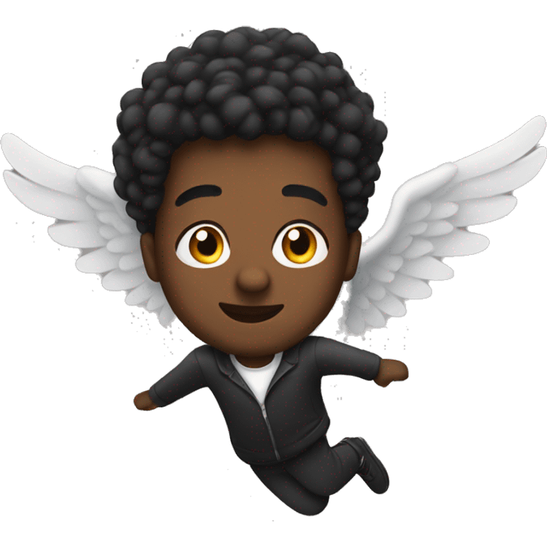 Black person flying emoji