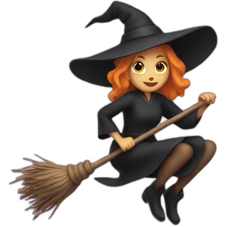 A witch on a broom emoji