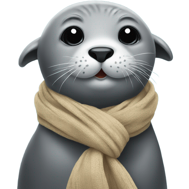 seal wearing scarf emoji