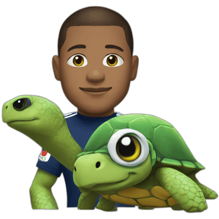 Mbappé with turtle head emoji