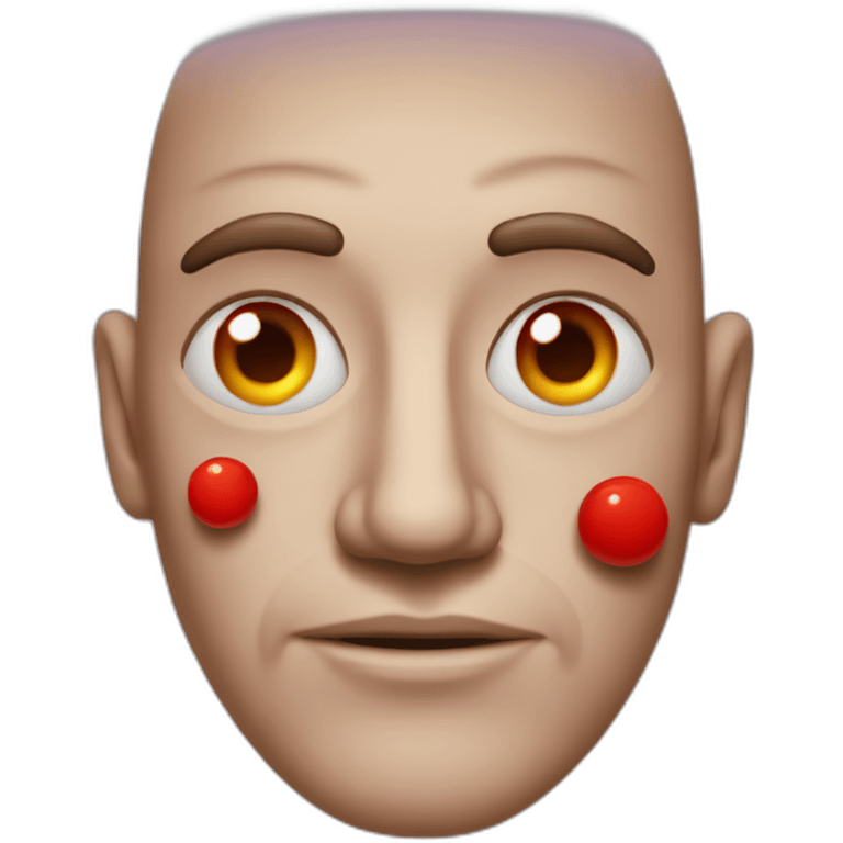 a red eyed man with big pupilas beacuse of acid emoji