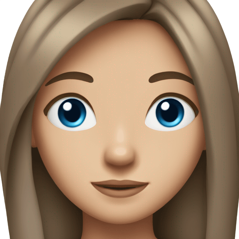 Teen girl blue eyes straight brown hair emoji