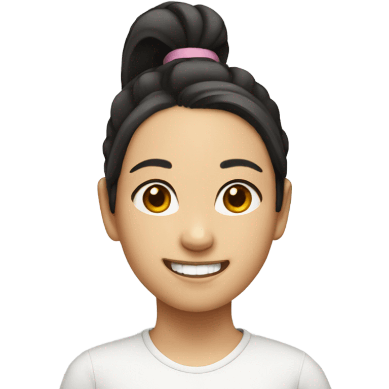 asian girl ponytail smil emoji