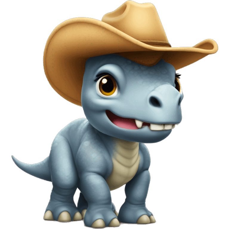 Triceratops wearing a cowboy hat emoji