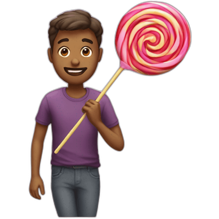 Lollipop with a man emoji