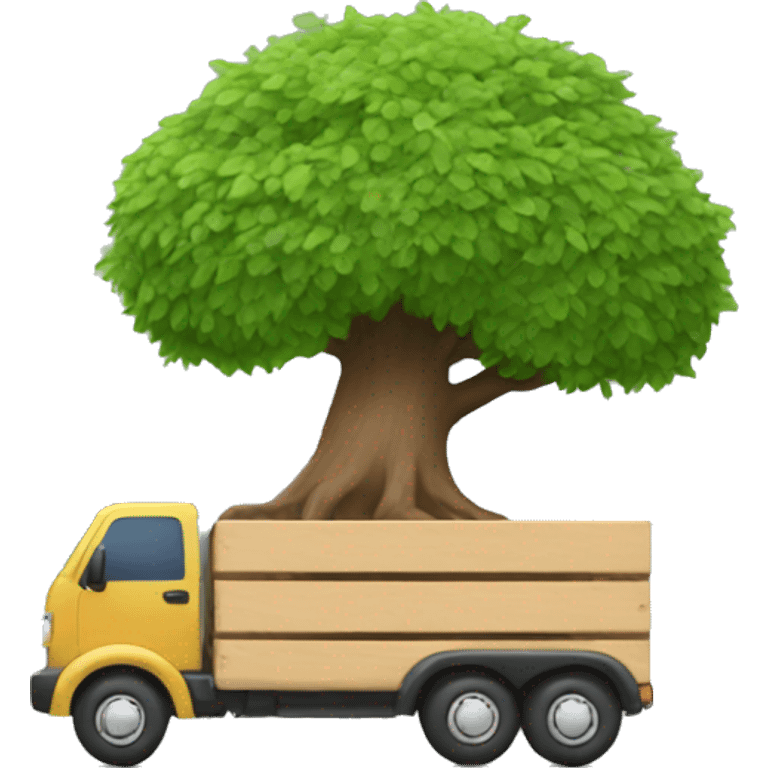 tree on wheels, moving fast emoji