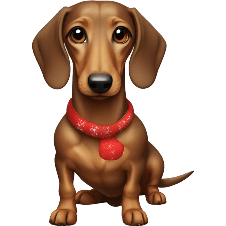 Dachshund  with a Christmas mood  emoji