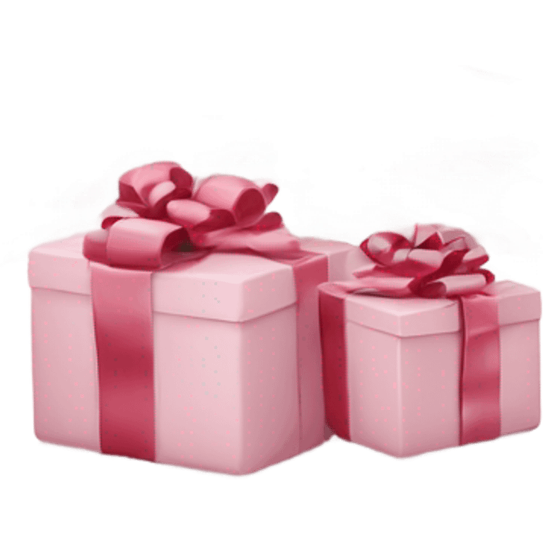 Light pink Christmas gifts under a white Christmas tree  emoji