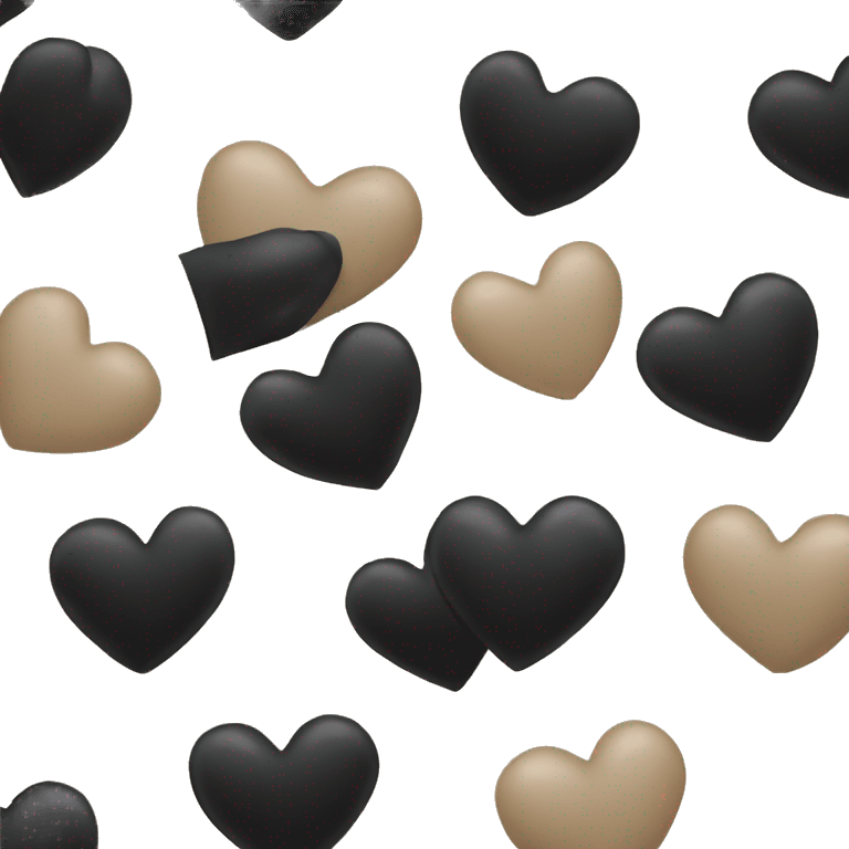 black heart with beige bow emoji