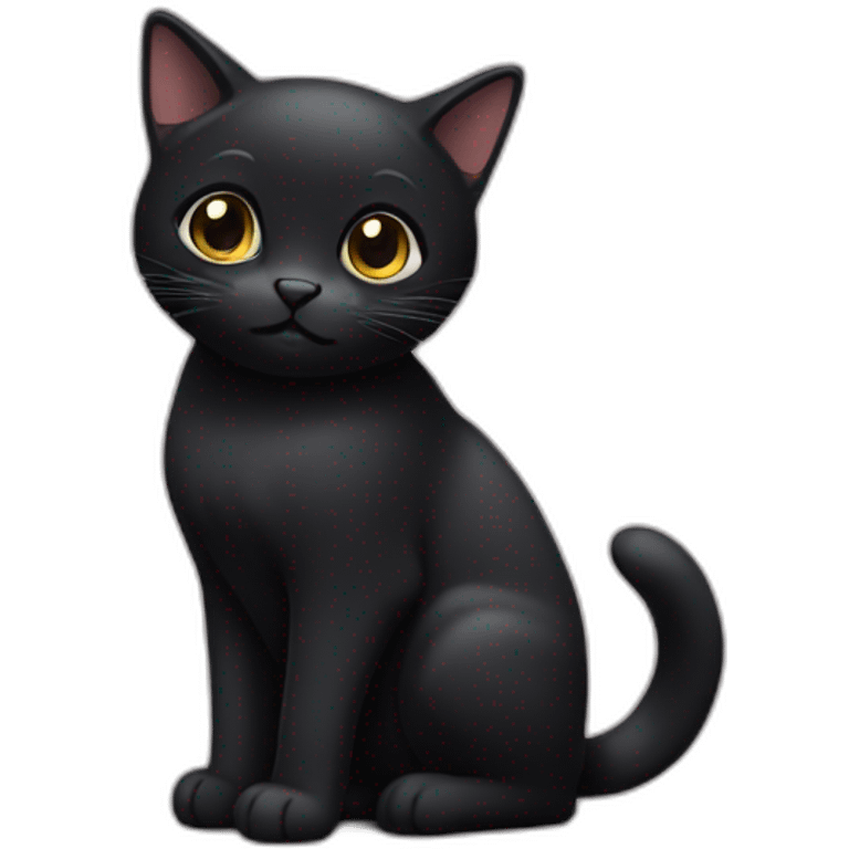 small shy black cat emoji