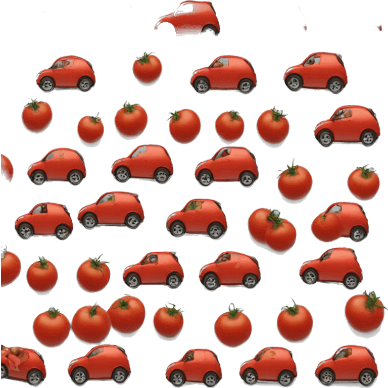 smart car made out of a tomato emoji