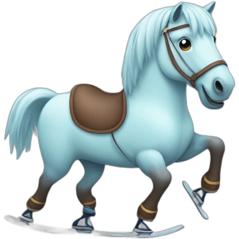 Horse ice skating emoji