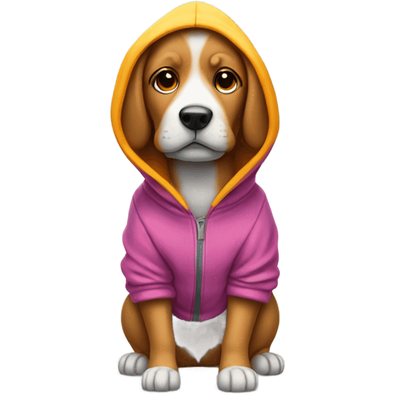 Dog wearing a hoodie emoji