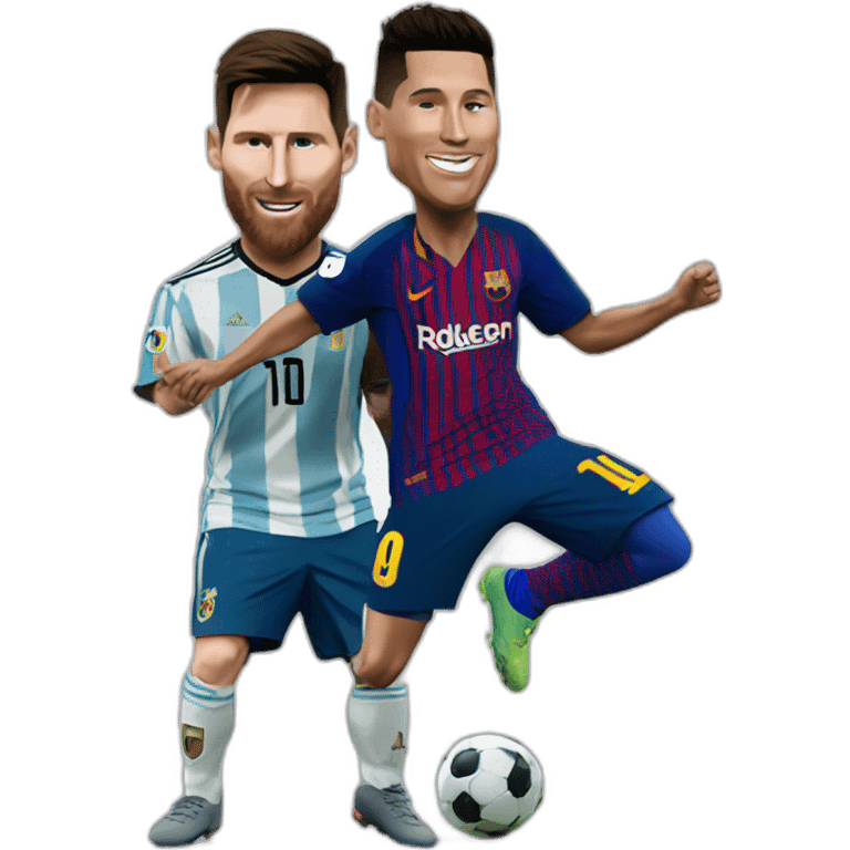 Messi with Ronaldo dancing  emoji