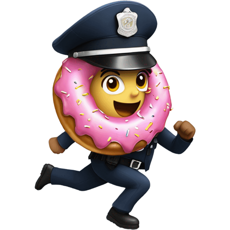 Cop running after donut  emoji