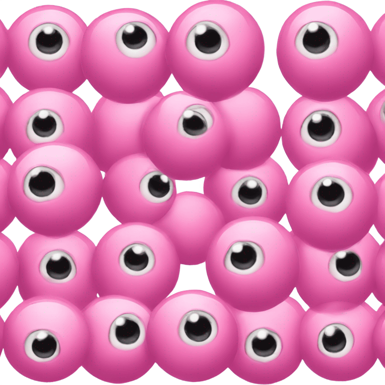 Pink ball with anime eyes emoji