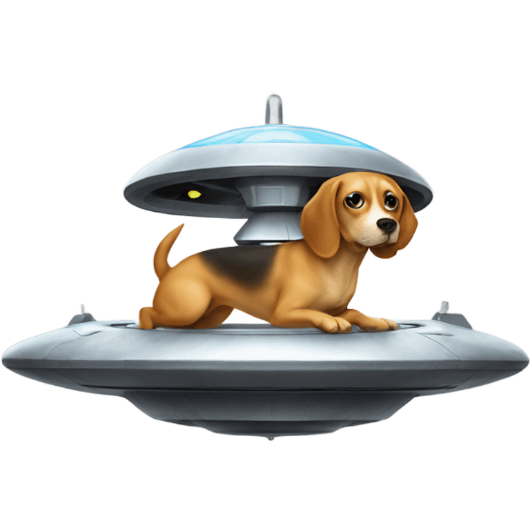 Dog on a ufo emoji