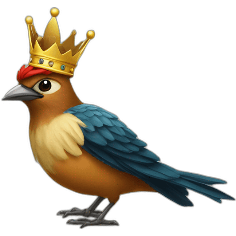 King crowned bird emoji