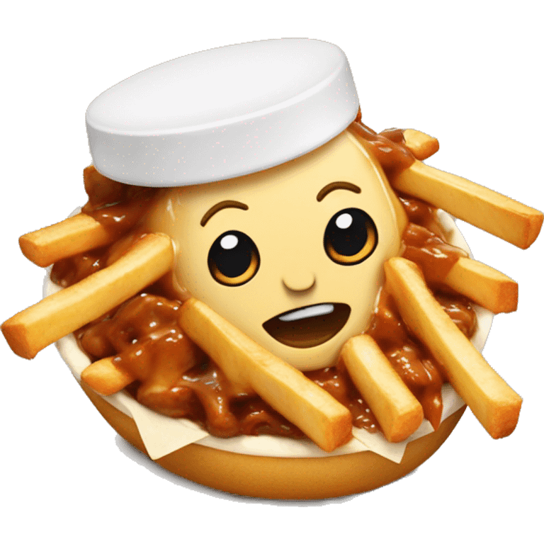 Poutine qui mange une poutine emoji