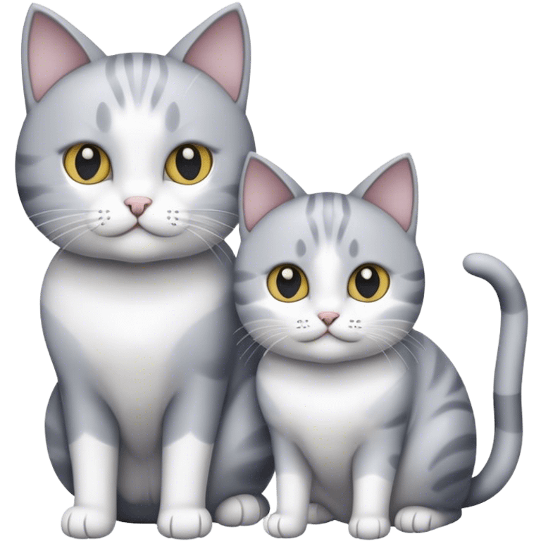 Grey and white cats  emoji