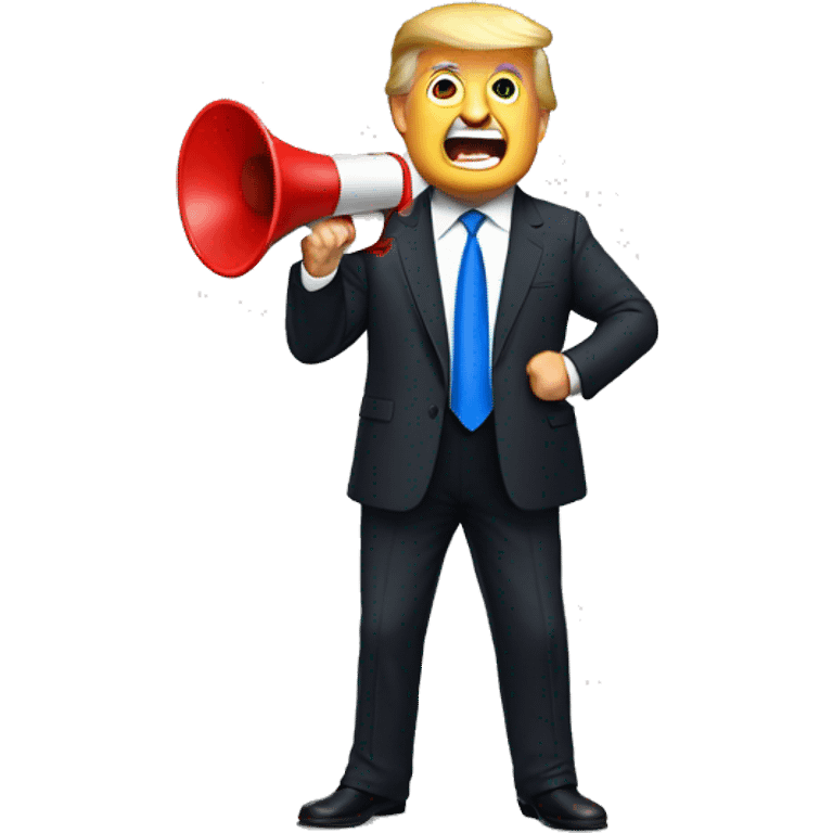 trump holds loudspeaker emoji