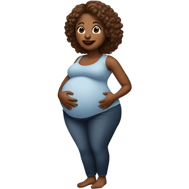 Huge bump pregnant woman emoji