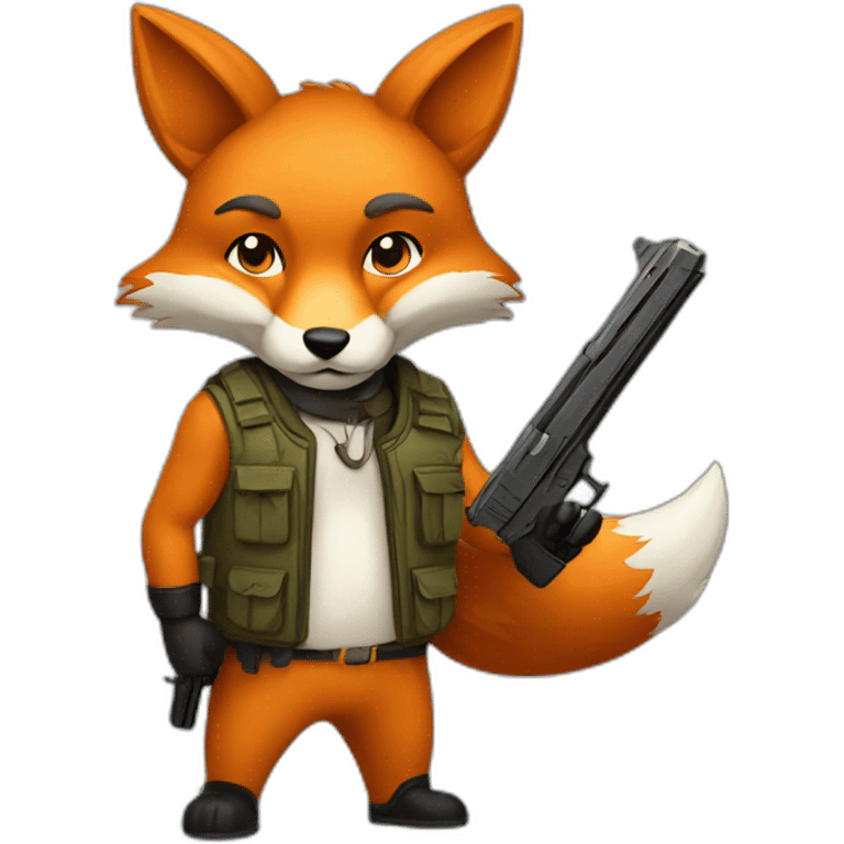 fox with gun emoji