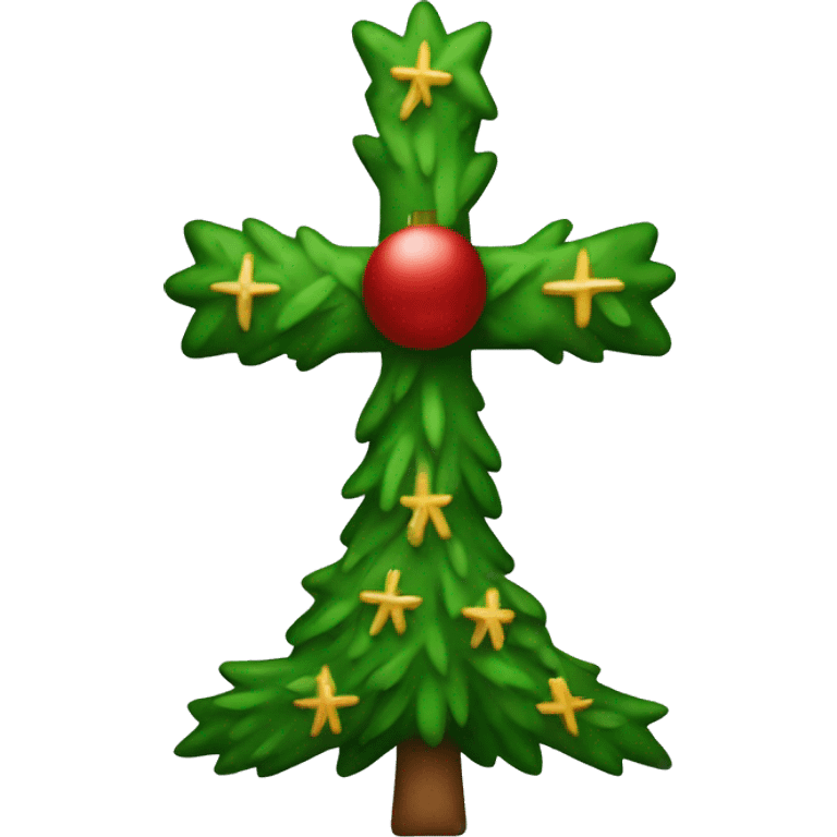 christmas tree in the shape of a cross  emoji