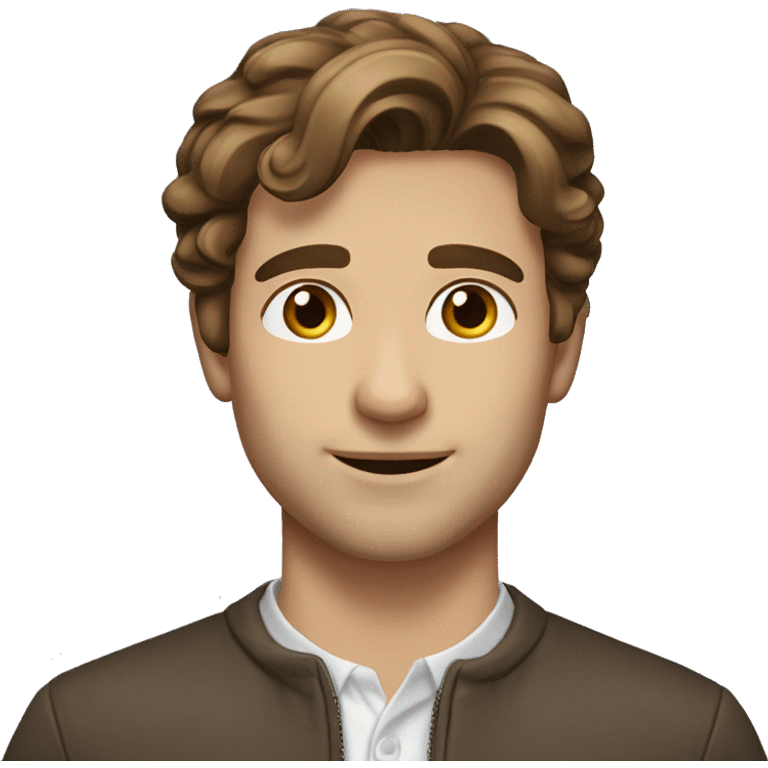 brown hair man-browneyes-light skin-european-handsome-sideparted emoji