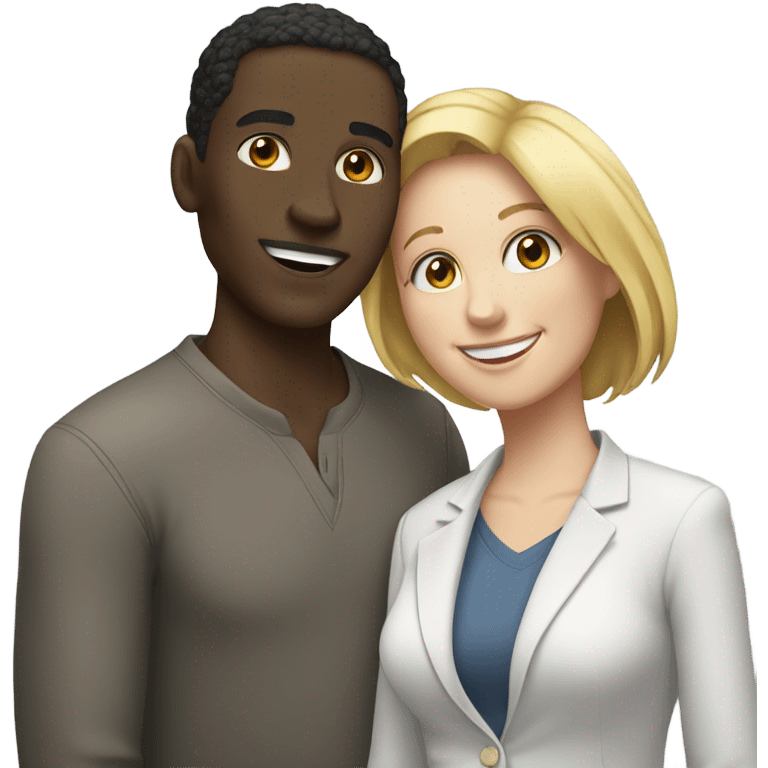 Black man white woman emoji