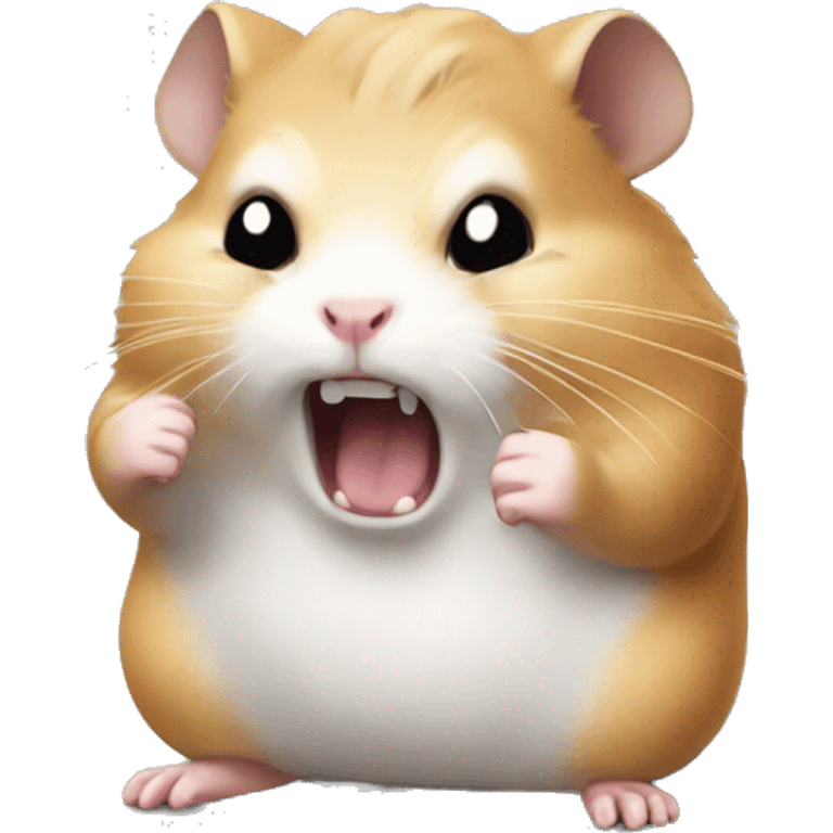 Very angry hamster with fist balled up emoji