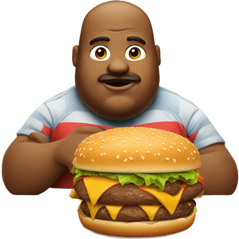 Fat man eating burger emoji