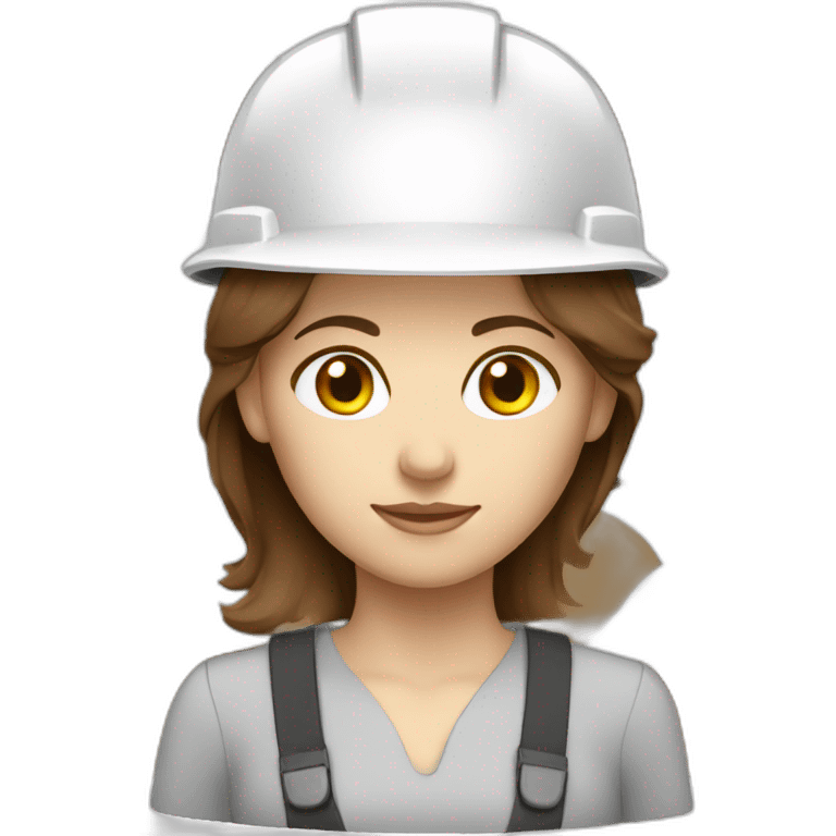 woman profession architect brown hair with white helmet emoji