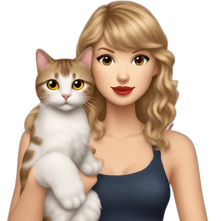 Taylor swift with a cat in hand emoji