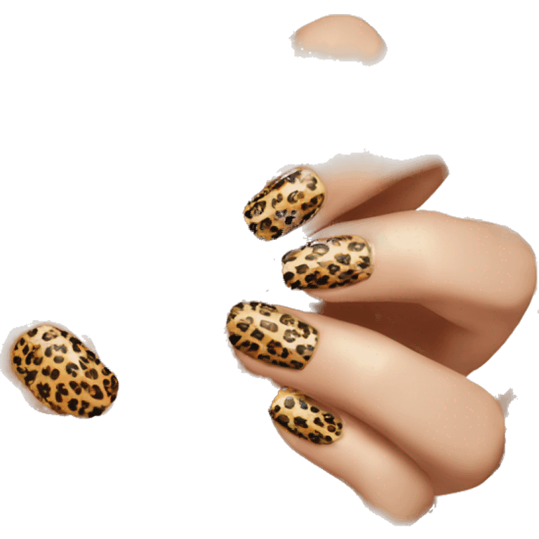 leopard print nails emoji